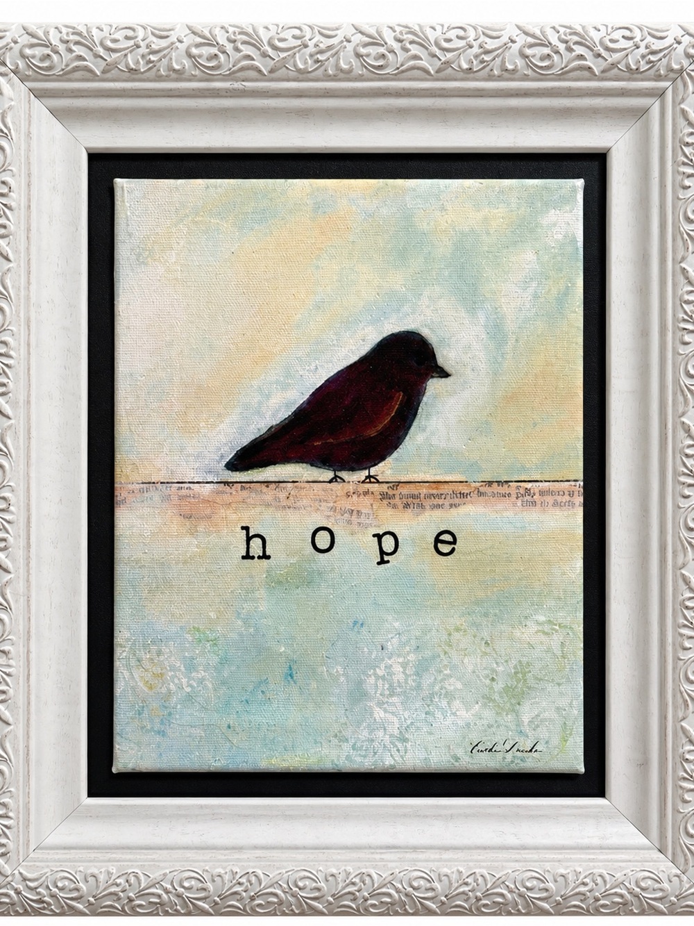 Original Bird Wall Art - Bird on canvas hand crafted Media13” x 11” - Picture 3 of 9